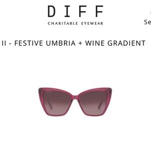Diff Becky II - NWOT -Women's Festive Umbria Sunglasses - Wine Gradient
